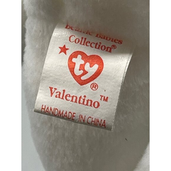 TY original Beanie Baby 1993 Valentino Polar Bear white red heart ribbon READ - Picture 4 of 8